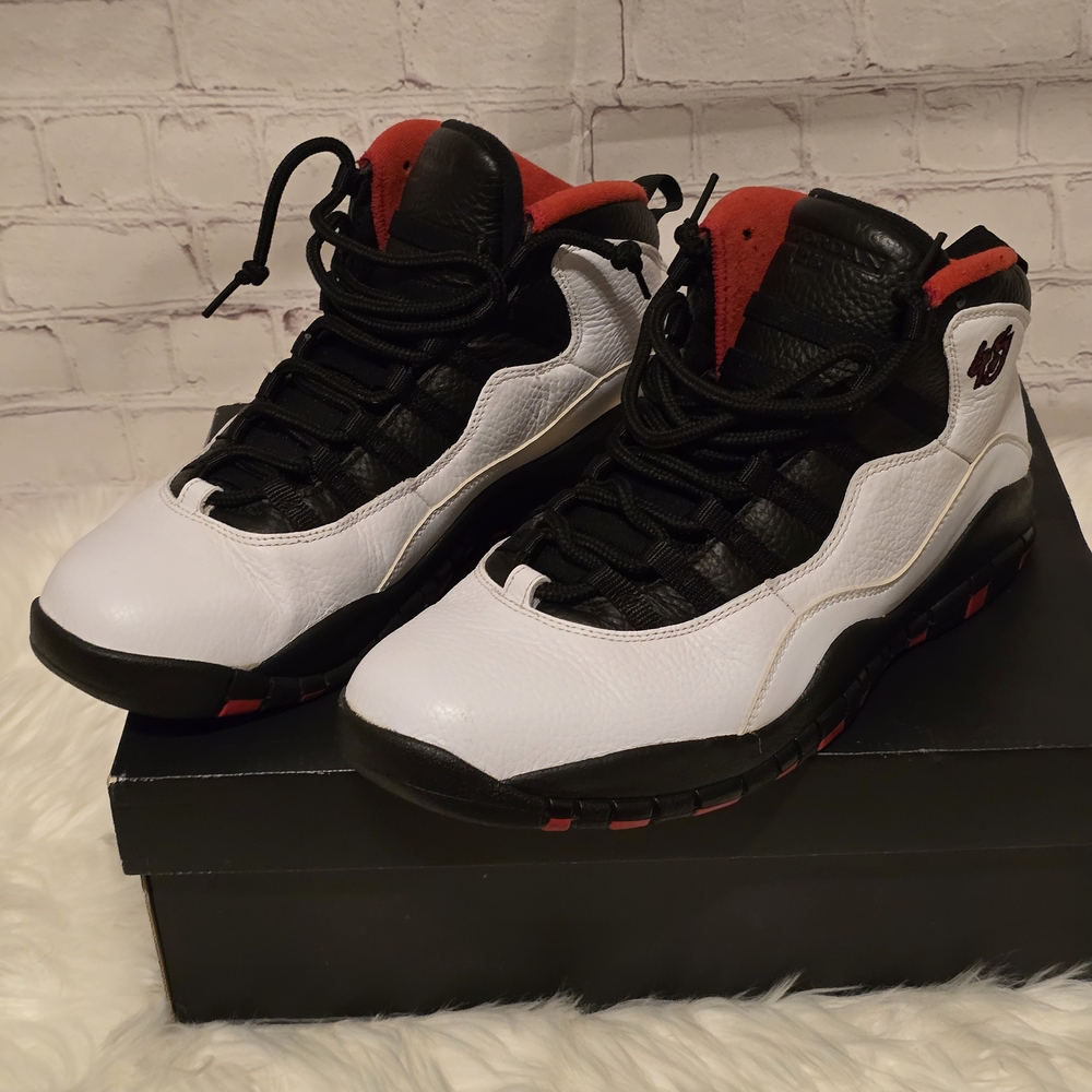 Jordan Retro 10 Black, White, and Red Design With Accomplishments Sole.